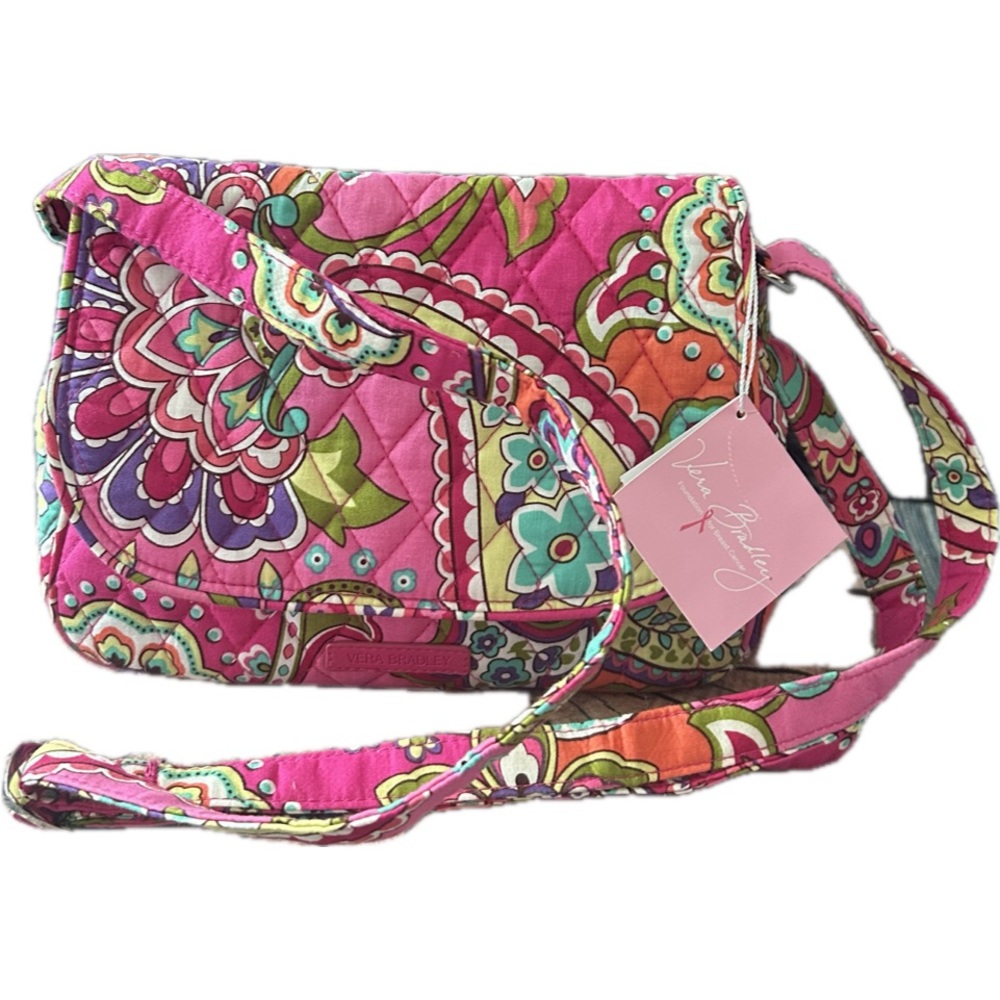 🆕 Vera Bradley Small Flap Quilted Crossbody in Pink Swirls